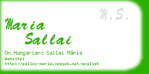 maria sallai business card